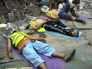 builders asleep